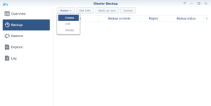 Create Glacier Backup on Synology DSM
