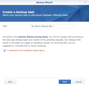 Create Task Name for Backup Wizard