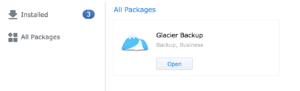 Synology NAS Package Center - Glacier